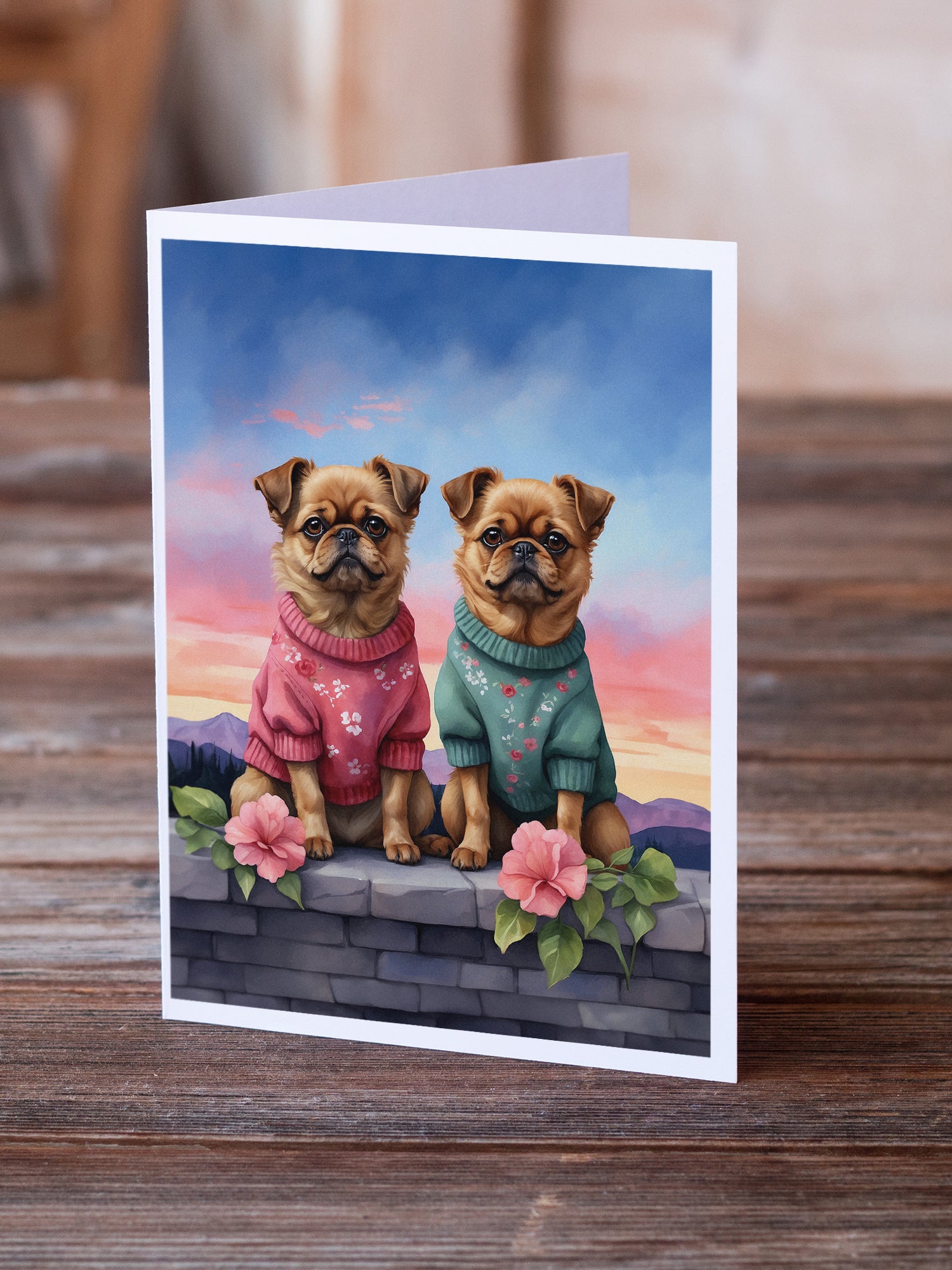 Buy this Brussels Griffon Two Hearts Greeting Cards Pack of 8