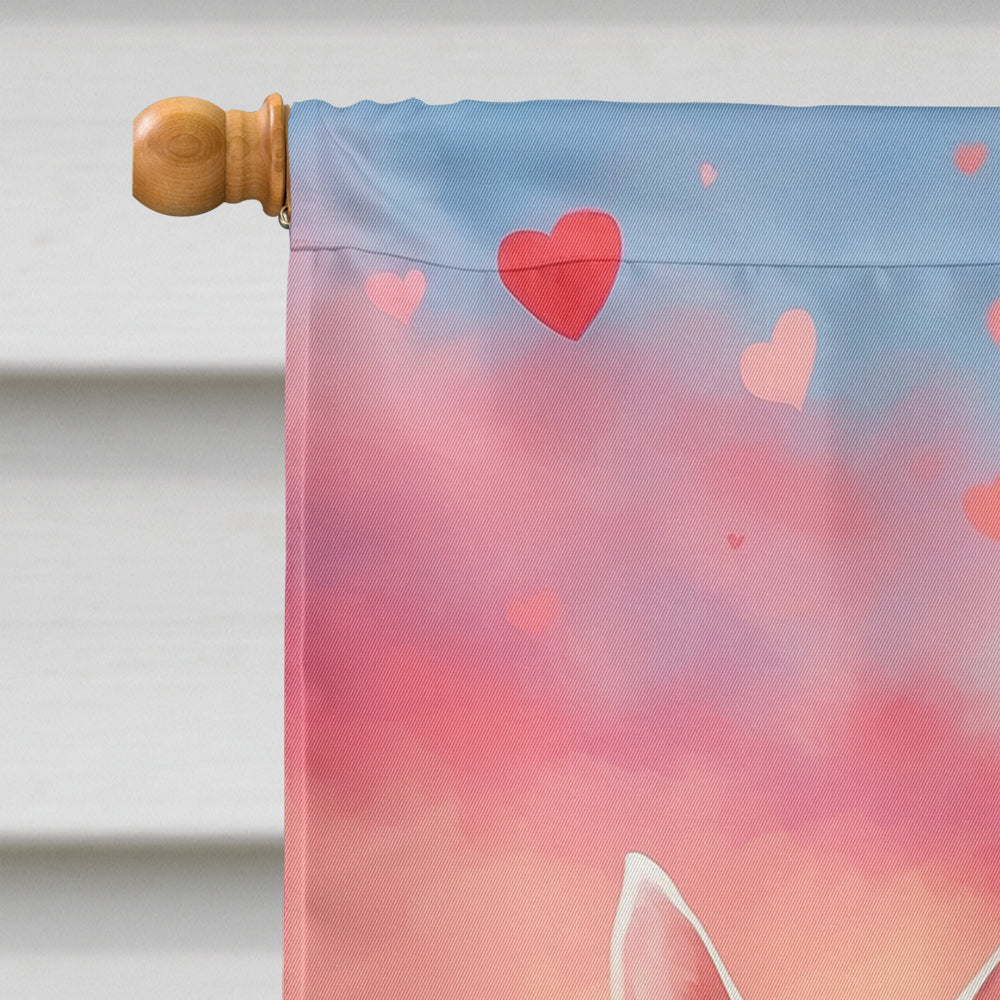 Bull Terrier Two Hearts House Flag