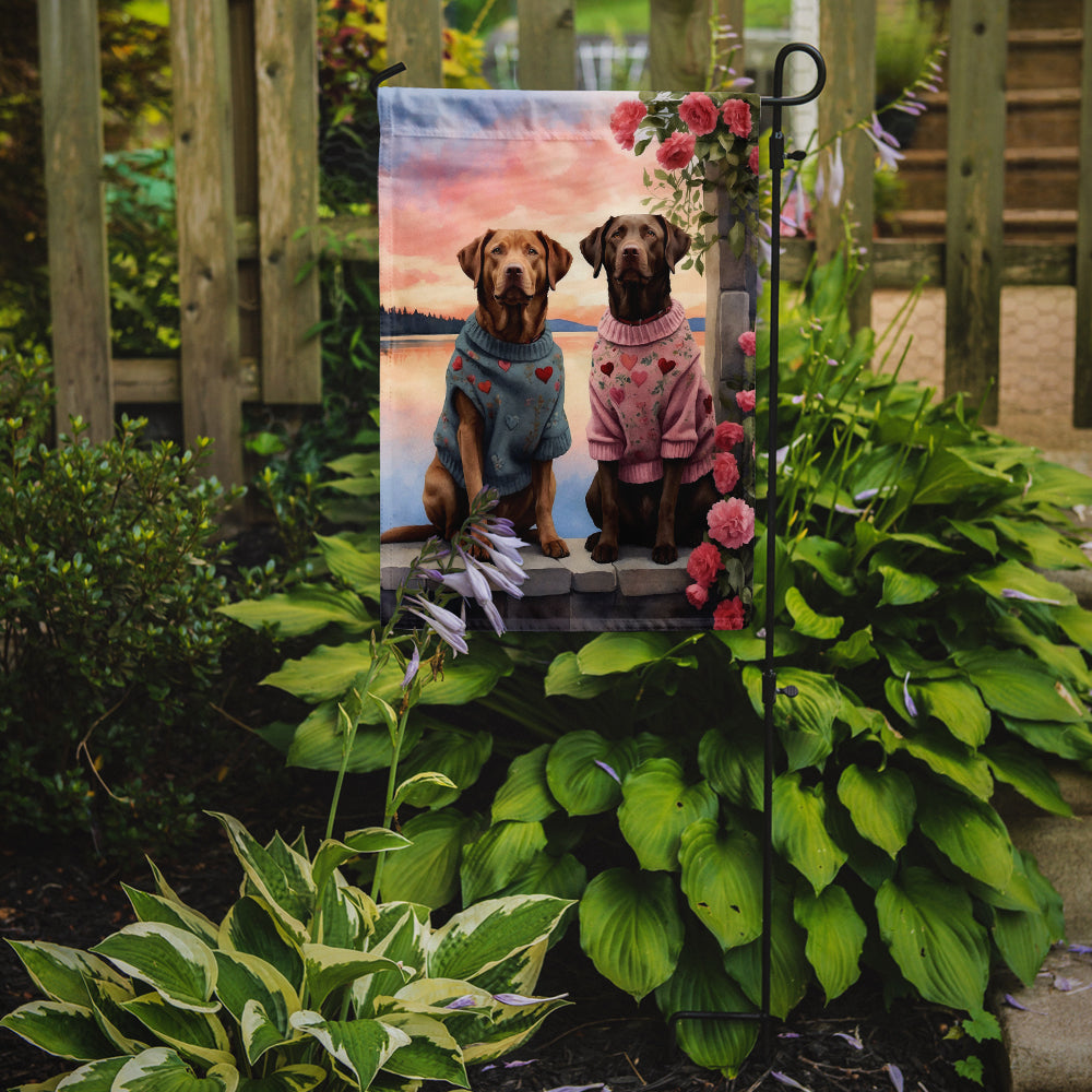 Buy this Chesapeake Bay Retriever Two Hearts Garden Flag