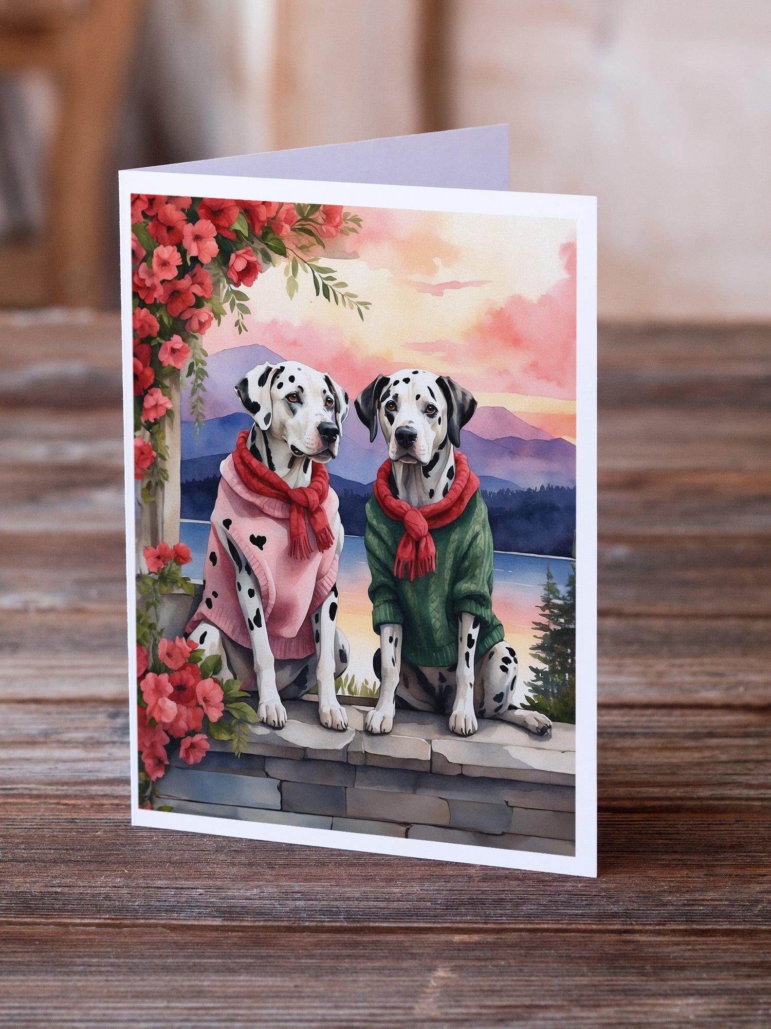 Buy this Dalmatian Two Hearts Greeting Cards Pack of 8