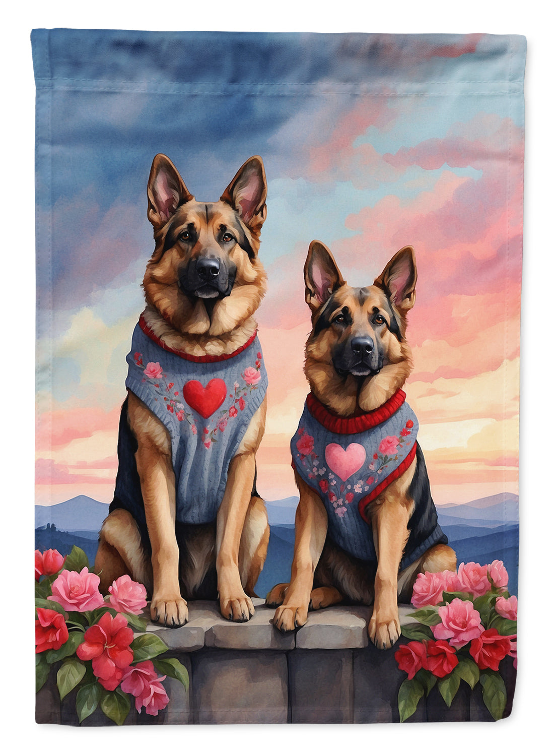 Buy this German Shepherd Two Hearts Garden Flag