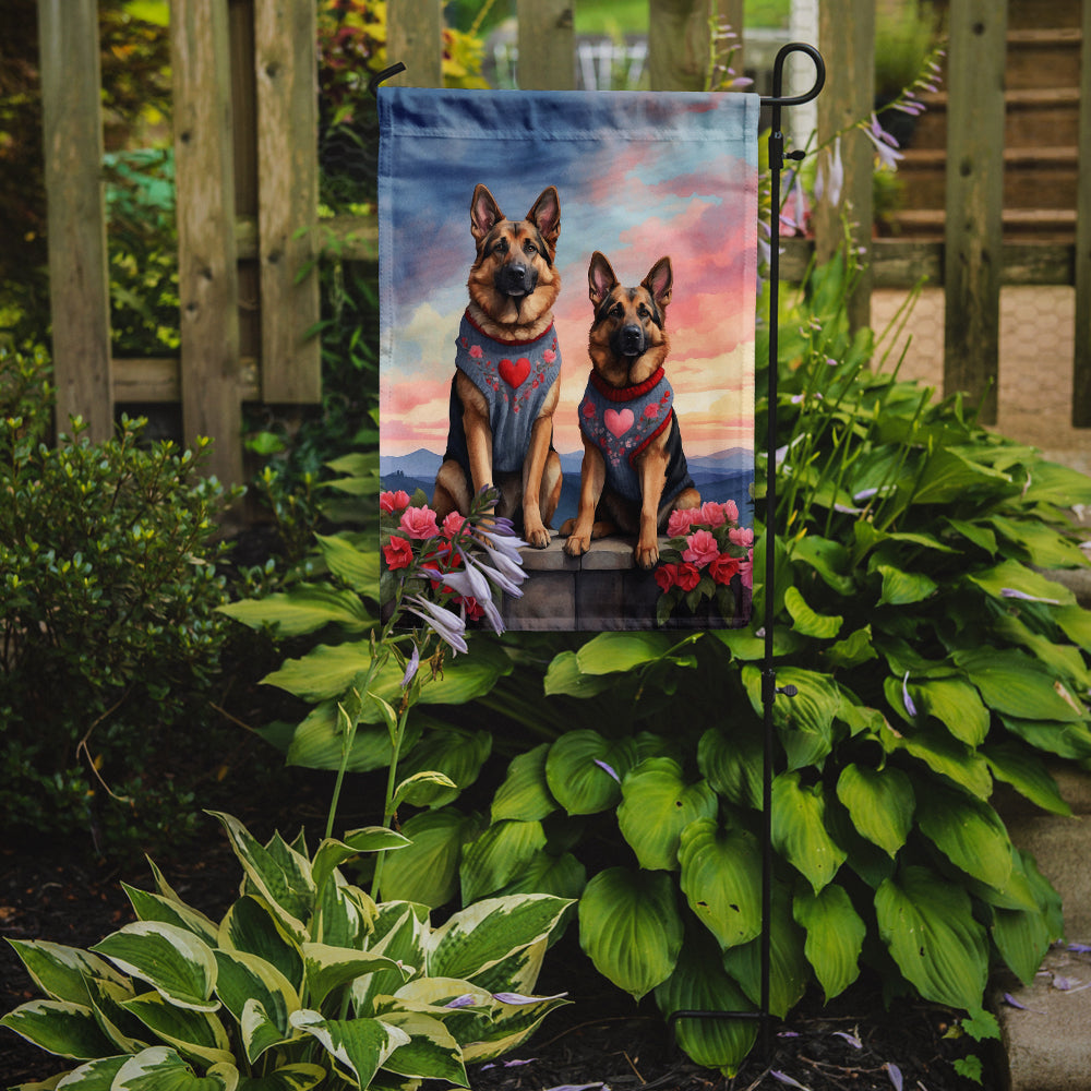 Buy this German Shepherd Two Hearts Garden Flag