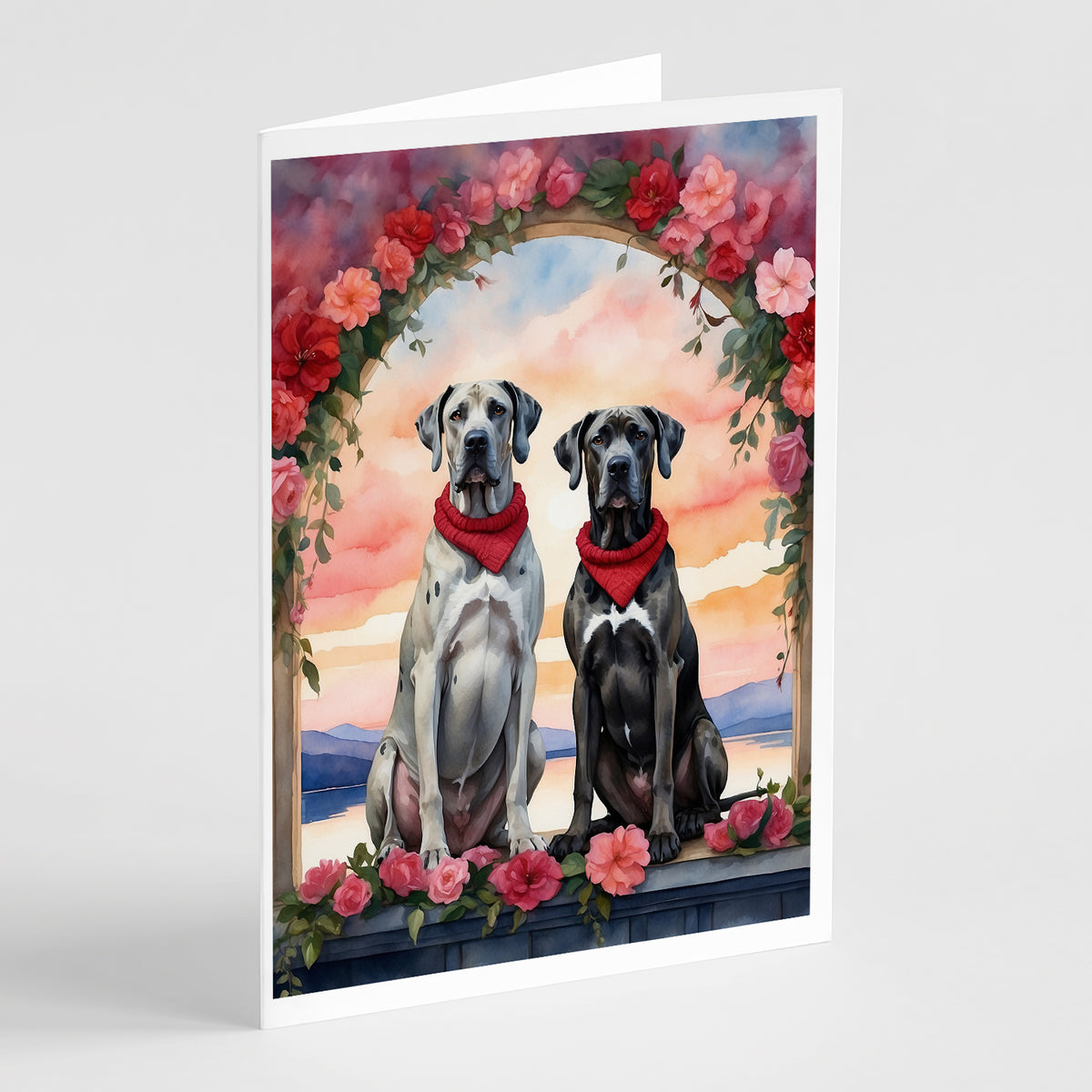 Buy this Great Dane Two Hearts Greeting Cards Pack of 8