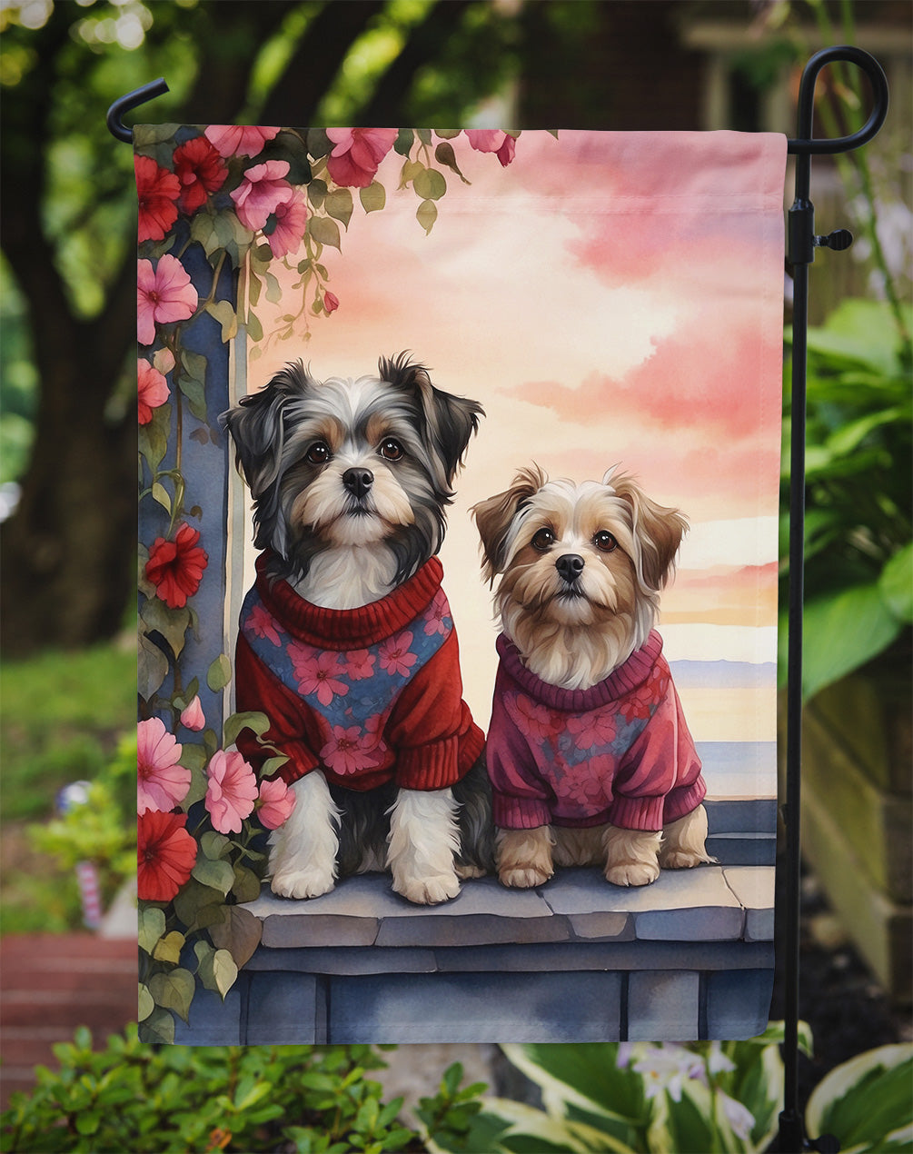 Havanese Two Hearts Garden Flag