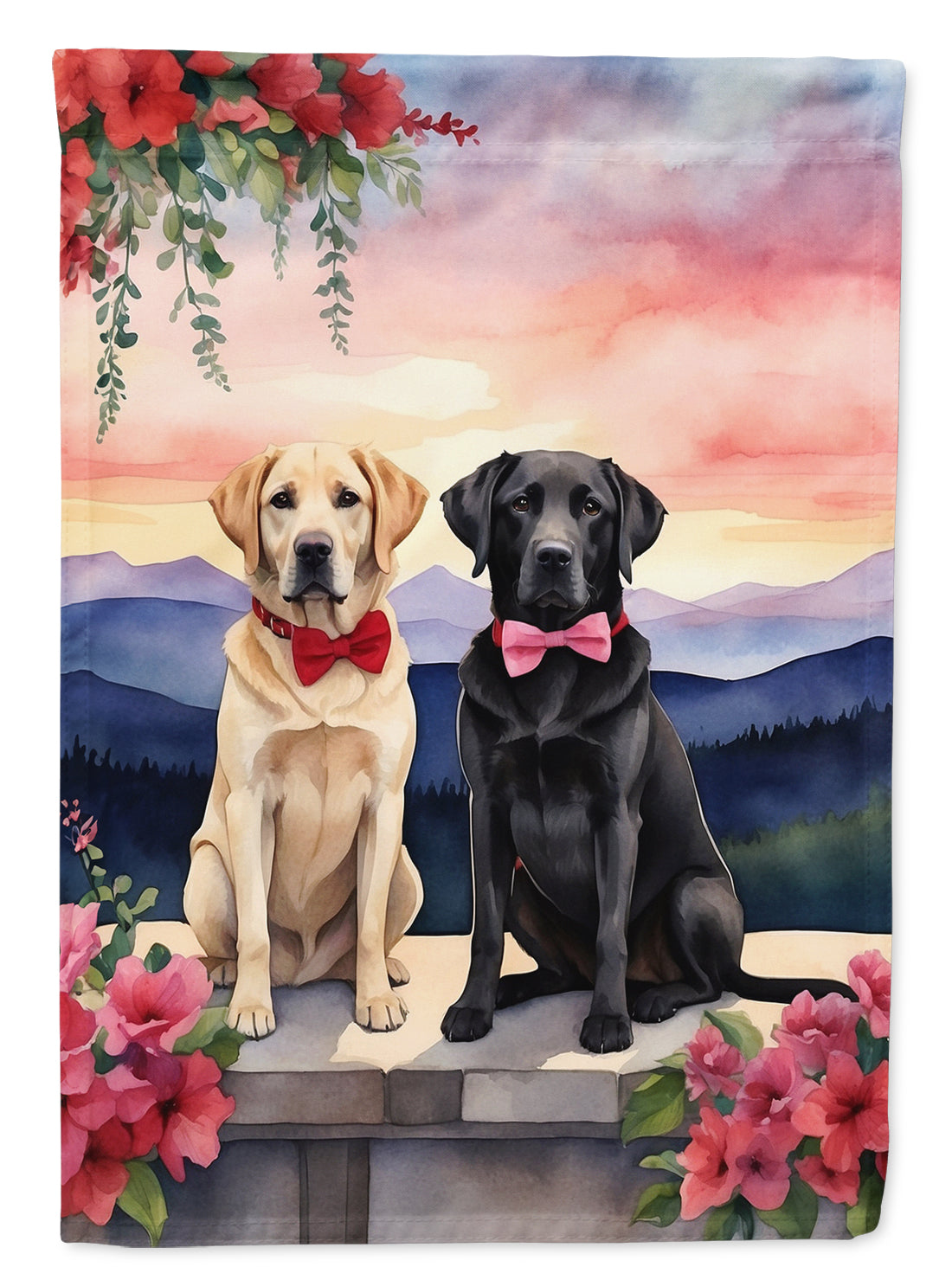 Buy this Labrador Retriever Two Hearts House Flag