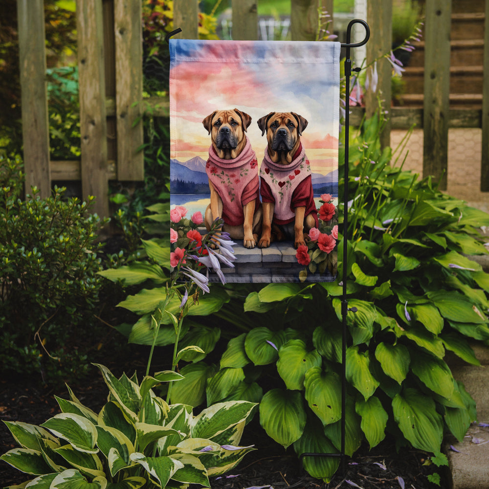 Buy this Mastiff Two Hearts Garden Flag