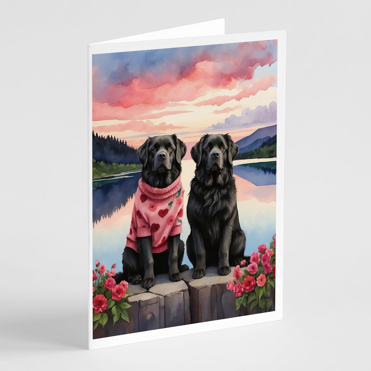 Buy this Newfoundland Two Hearts Greeting Cards Pack of 8