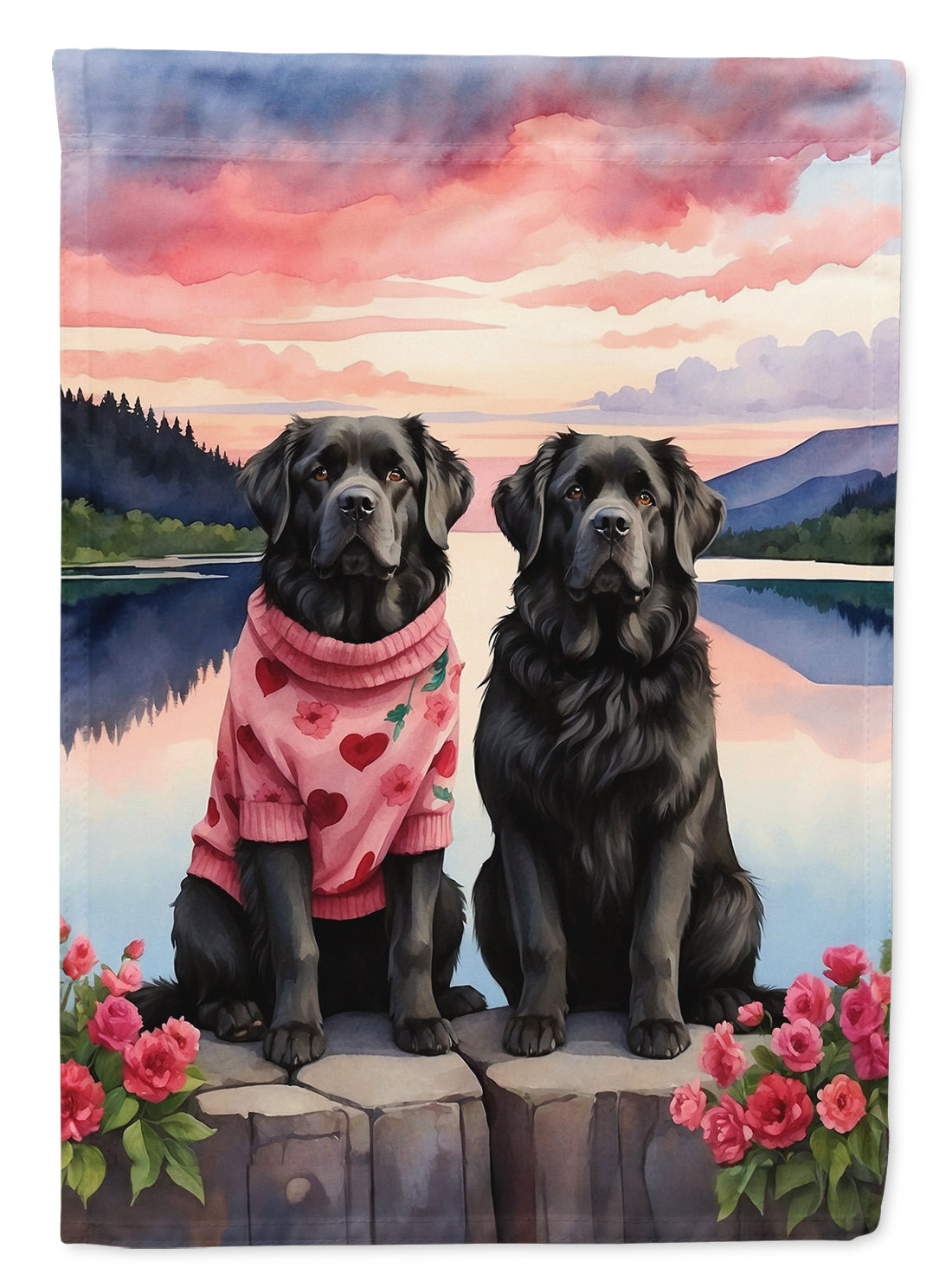 Buy this Newfoundland Two Hearts Garden Flag