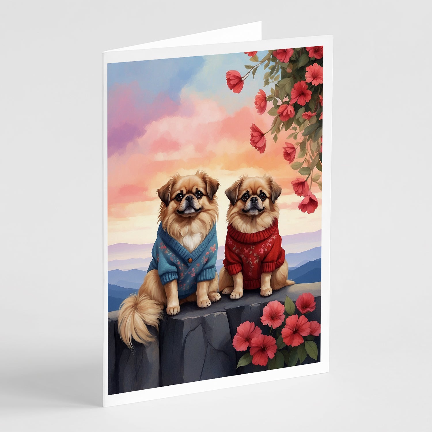 Buy this Pekingese Two Hearts Greeting Cards Pack of 8