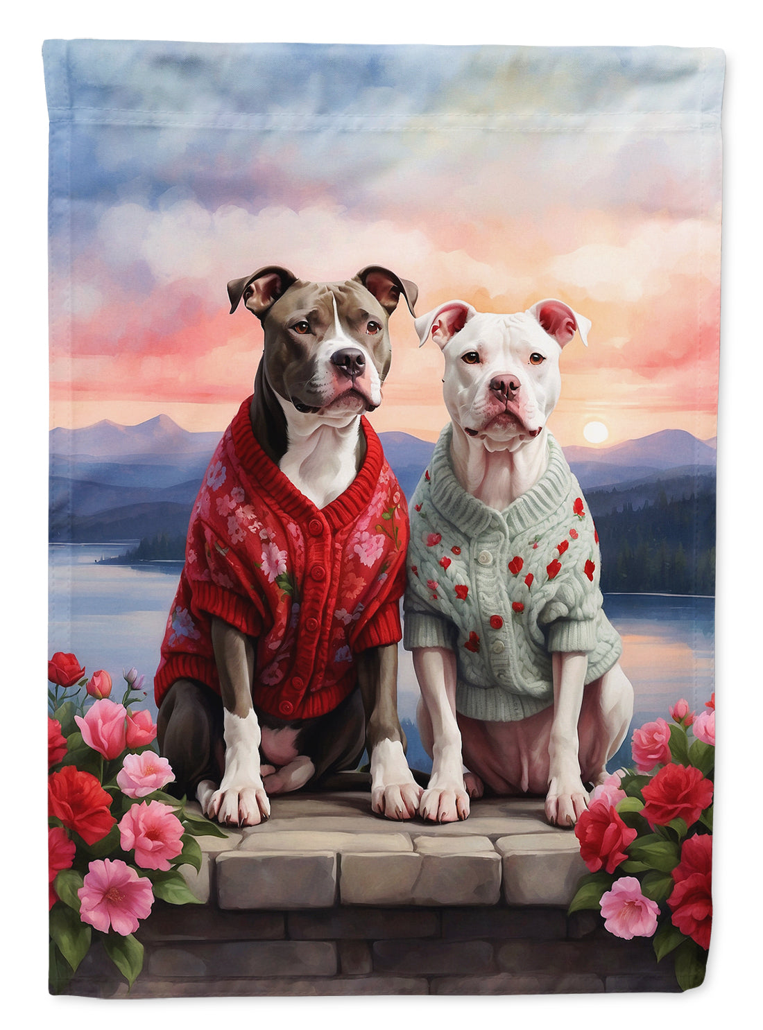 Buy this Pit Bull Terrier Two Hearts Garden Flag