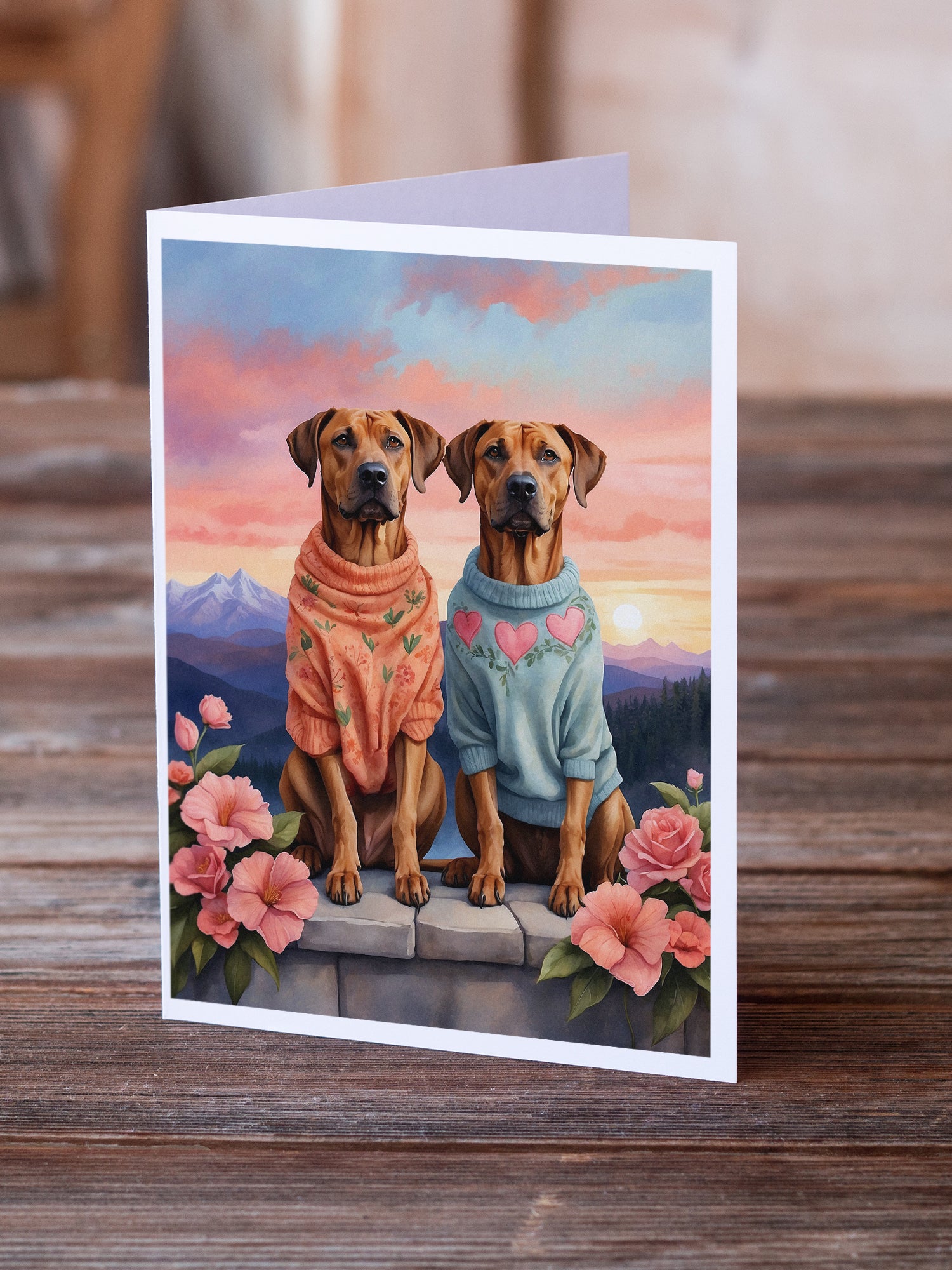 Buy this Rhodesian Ridgeback Two Hearts Greeting Cards Pack of 8