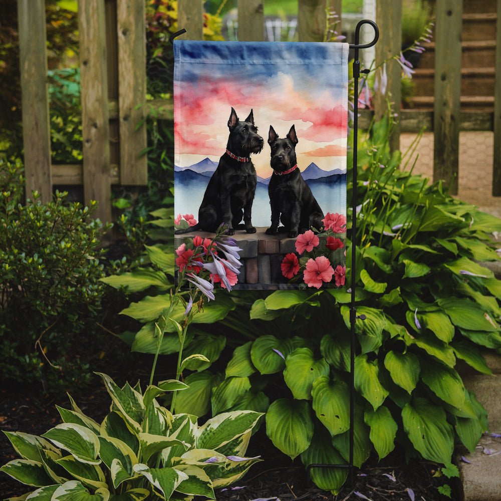 Scottish Terrier Two Hearts Garden Flag