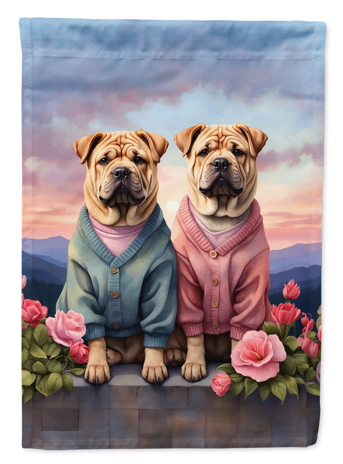 Buy this Shar Pei Two Hearts Garden Flag