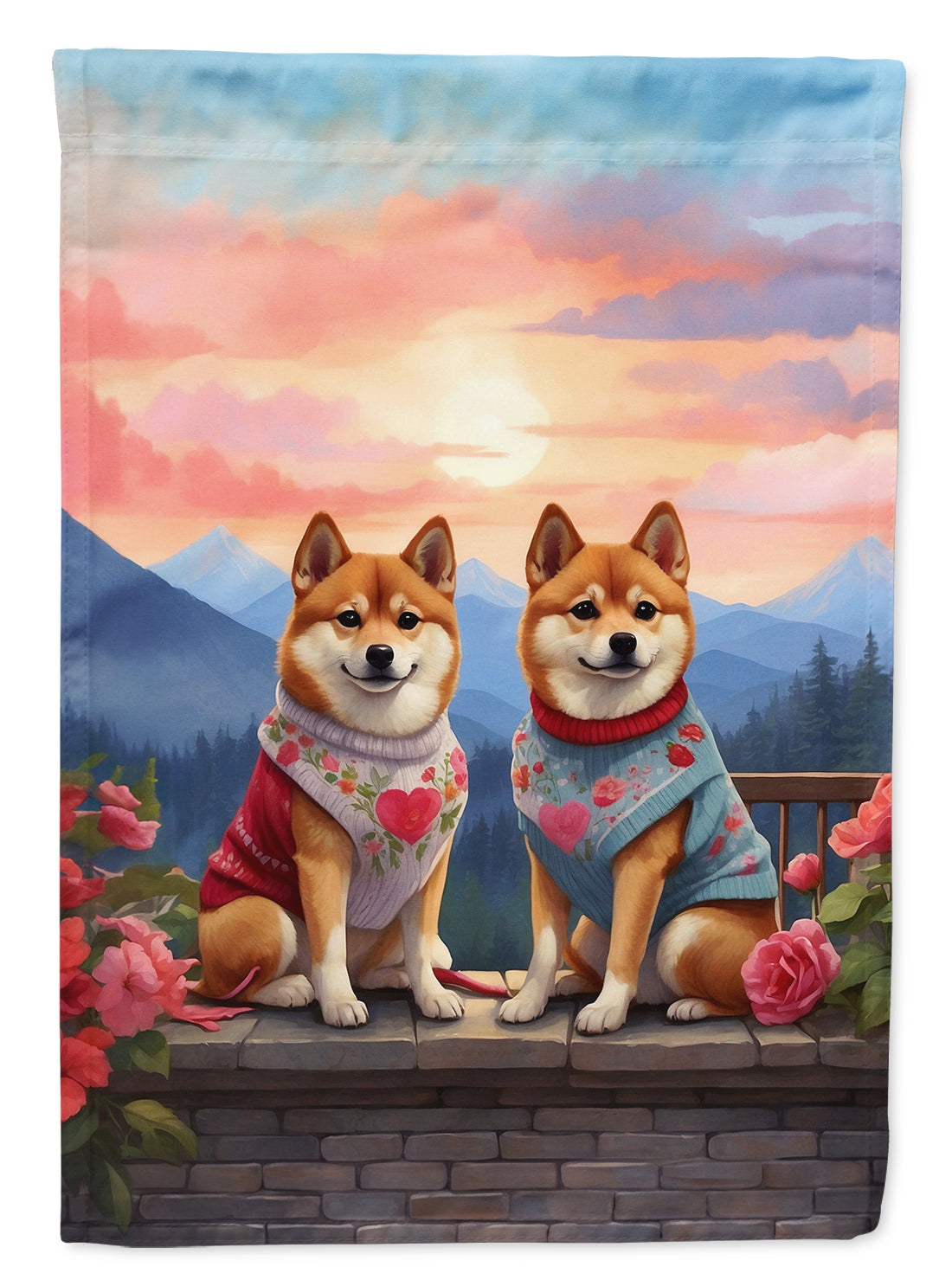 Buy this Shiba Inu Two Hearts Garden Flag