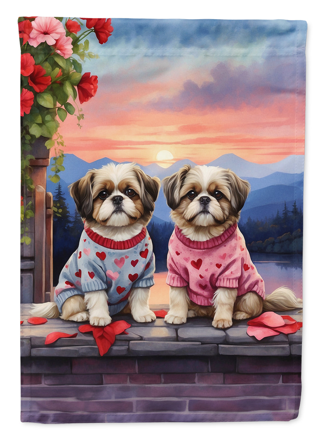 Buy this Shih Tzu Two Hearts Garden Flag