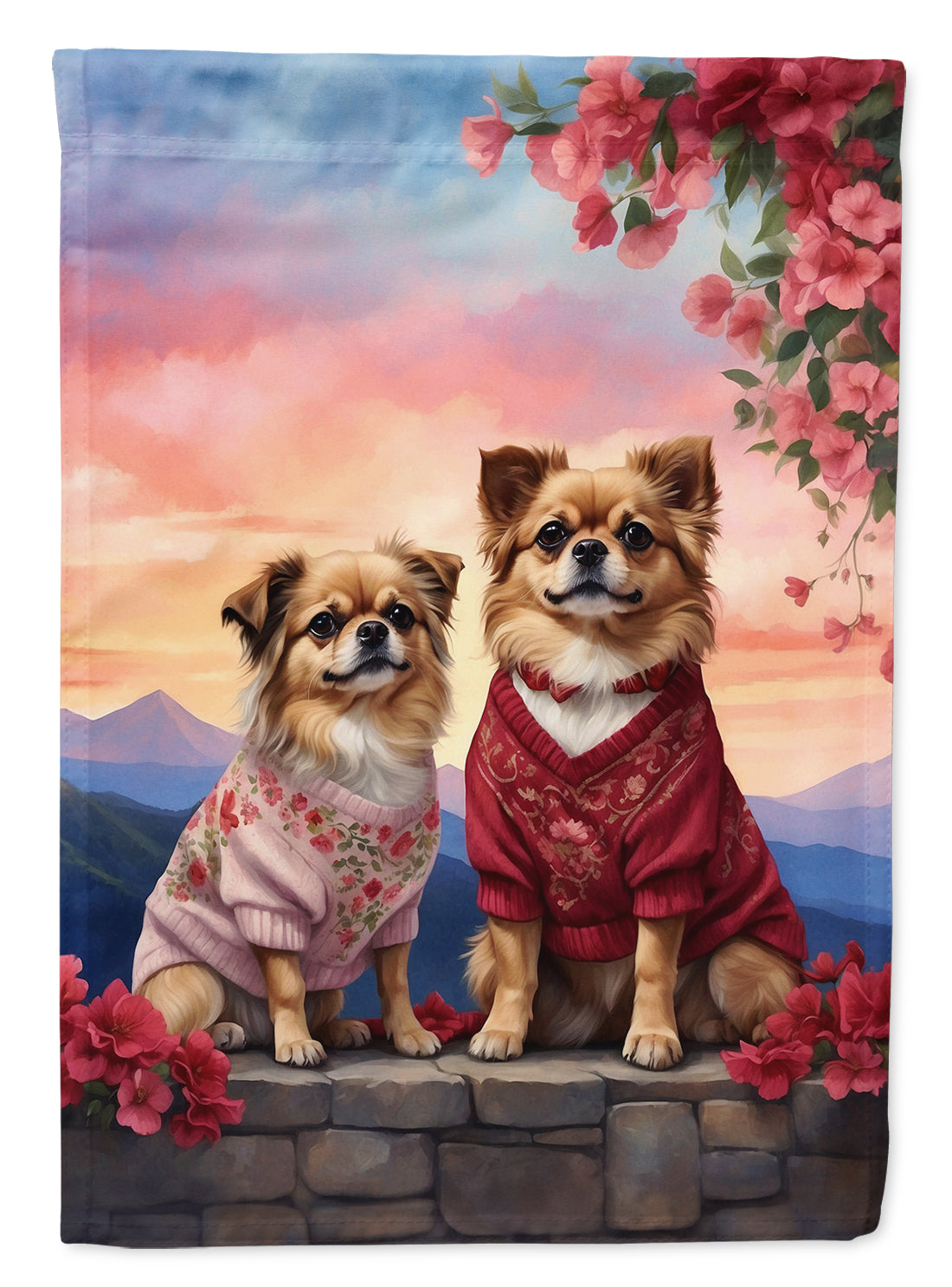 Buy this Tibetan Spaniel Two Hearts House Flag