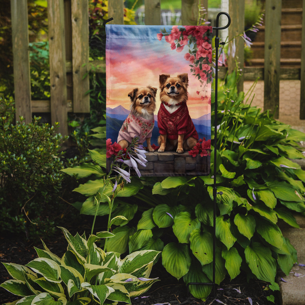 Buy this Tibetan Spaniel Two Hearts Garden Flag