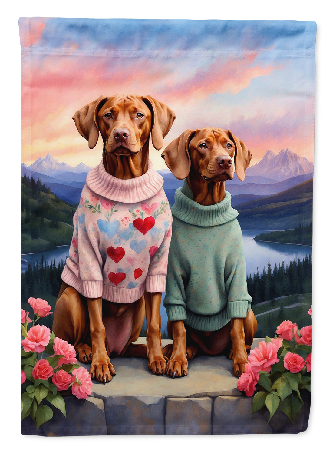 Buy this Vizsla Two Hearts Garden Flag