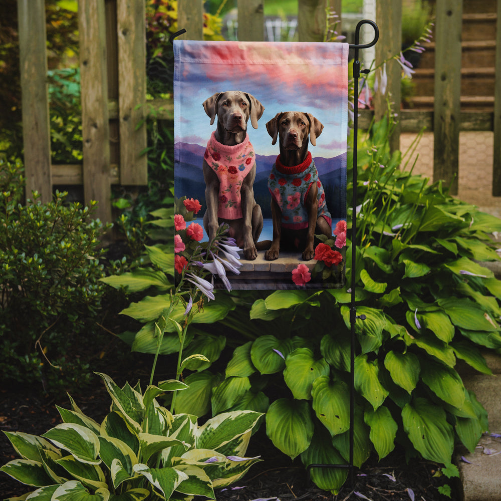 Buy this Weimaraner Two Hearts Garden Flag