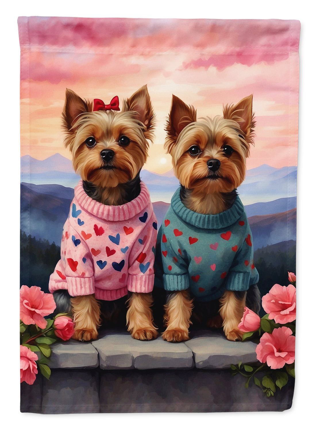 Buy this Yorkshire Terrier Two Hearts Garden Flag