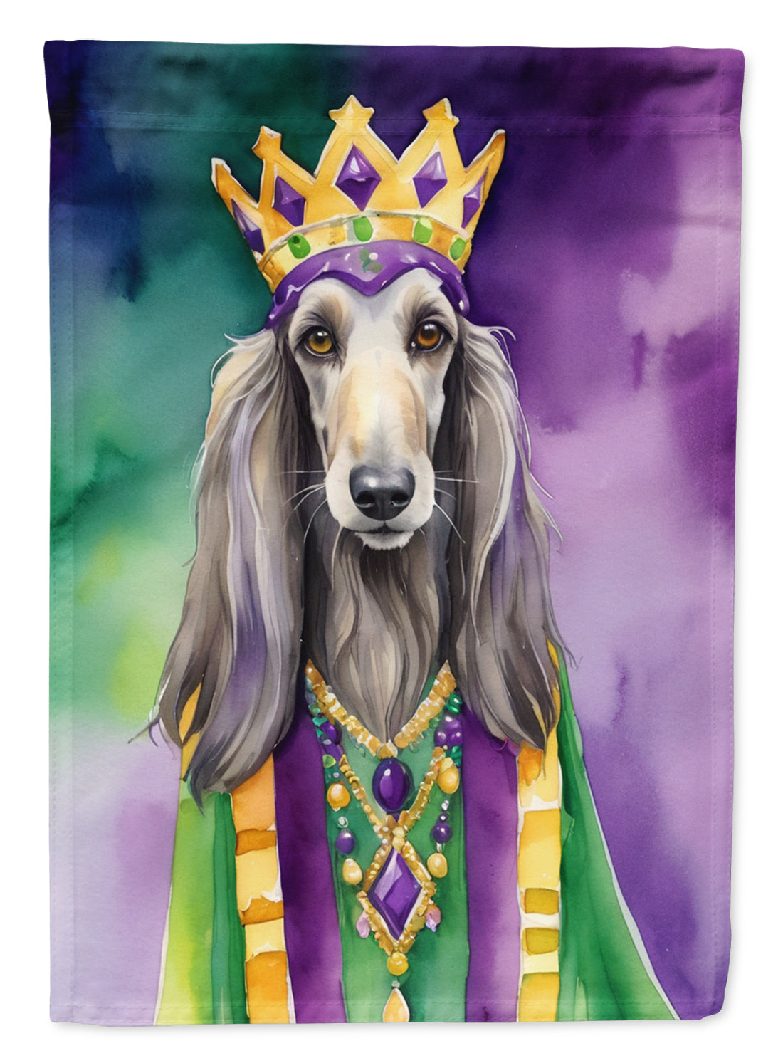 Buy this Afghan Hound King of Mardi Gras Garden Flag