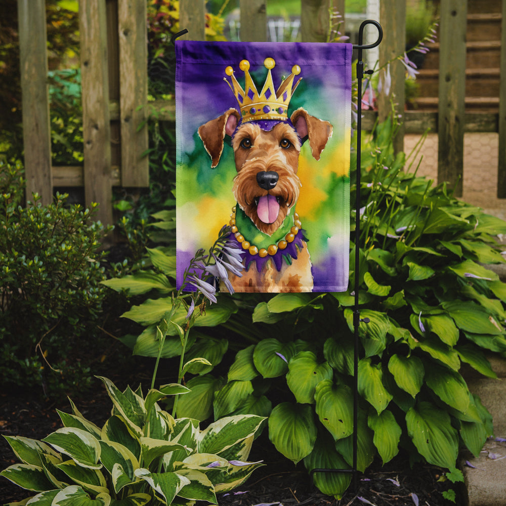 Buy this Airedale Terrier King of Mardi Gras Garden Flag