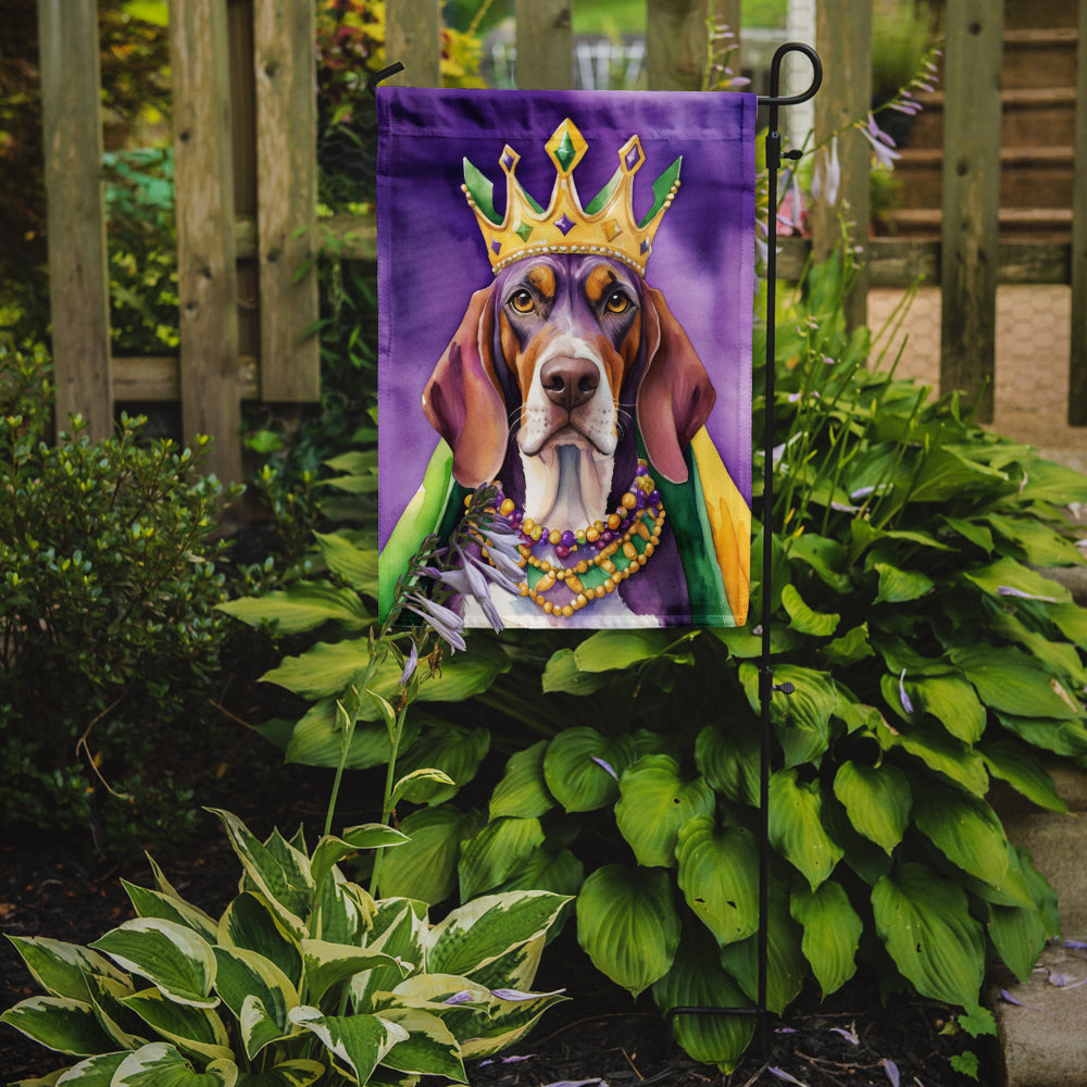 American English Coonhound King of Mardi Gras Garden Flag