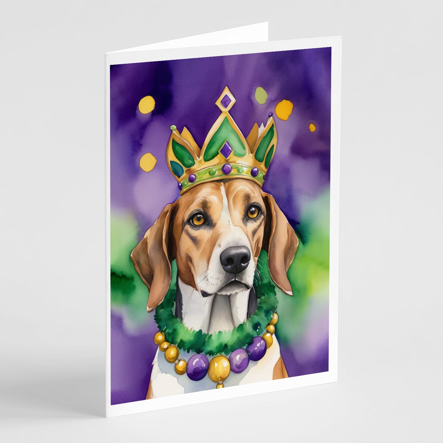 Buy this American Foxhound King of Mardi Gras Greeting Cards Pack of 8