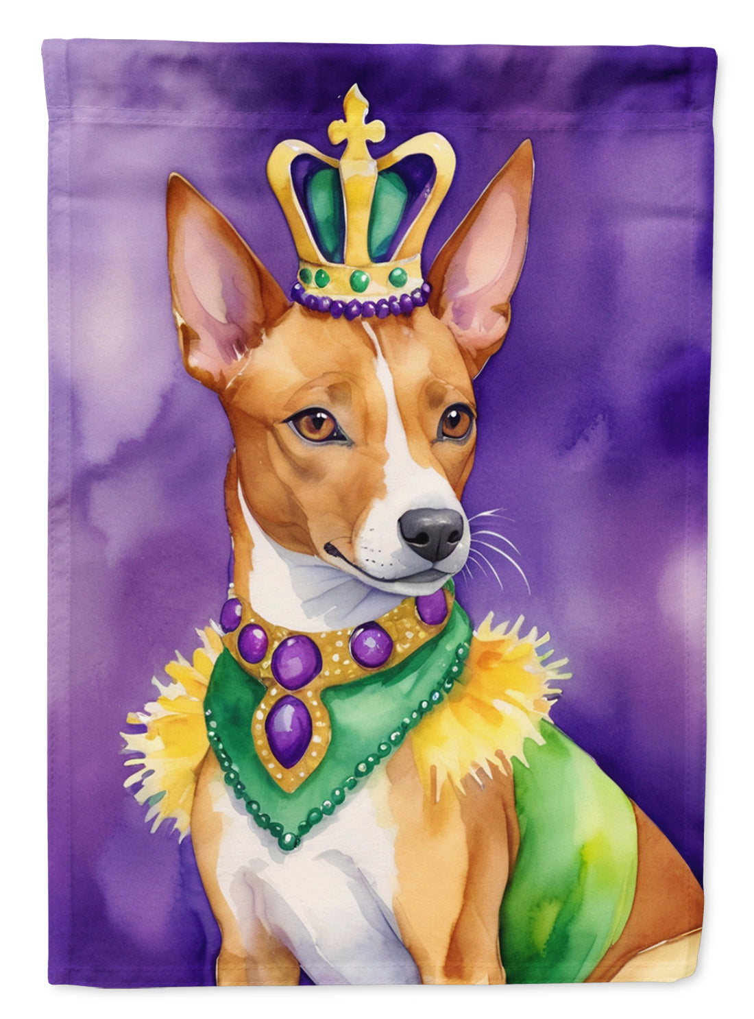 Buy this Basenji King of Mardi Gras Garden Flag