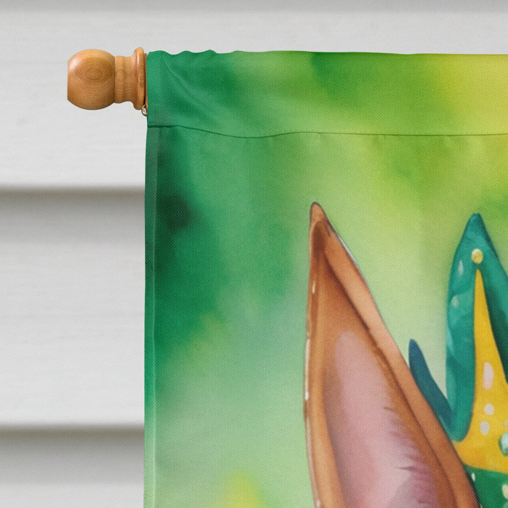 Basenji King of Mardi Gras House Flag