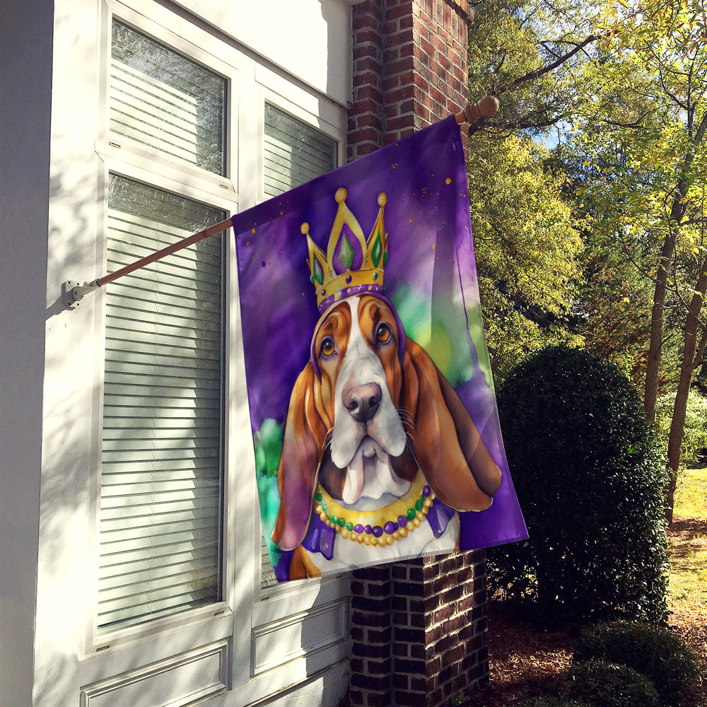 Buy this Basset Hound King of Mardi Gras House Flag