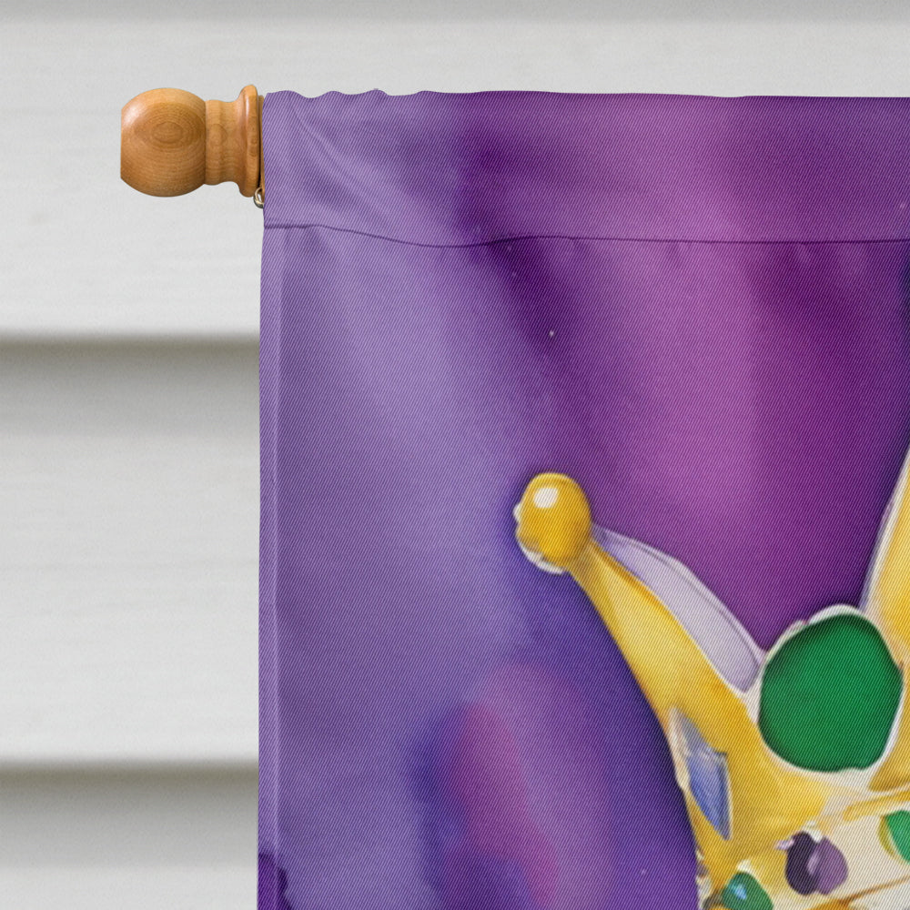 Bearded Collie King of Mardi Gras House Flag