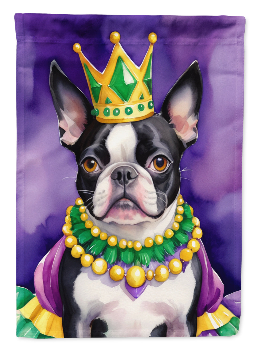 Buy this Boston Terrier King of Mardi Gras House Flag