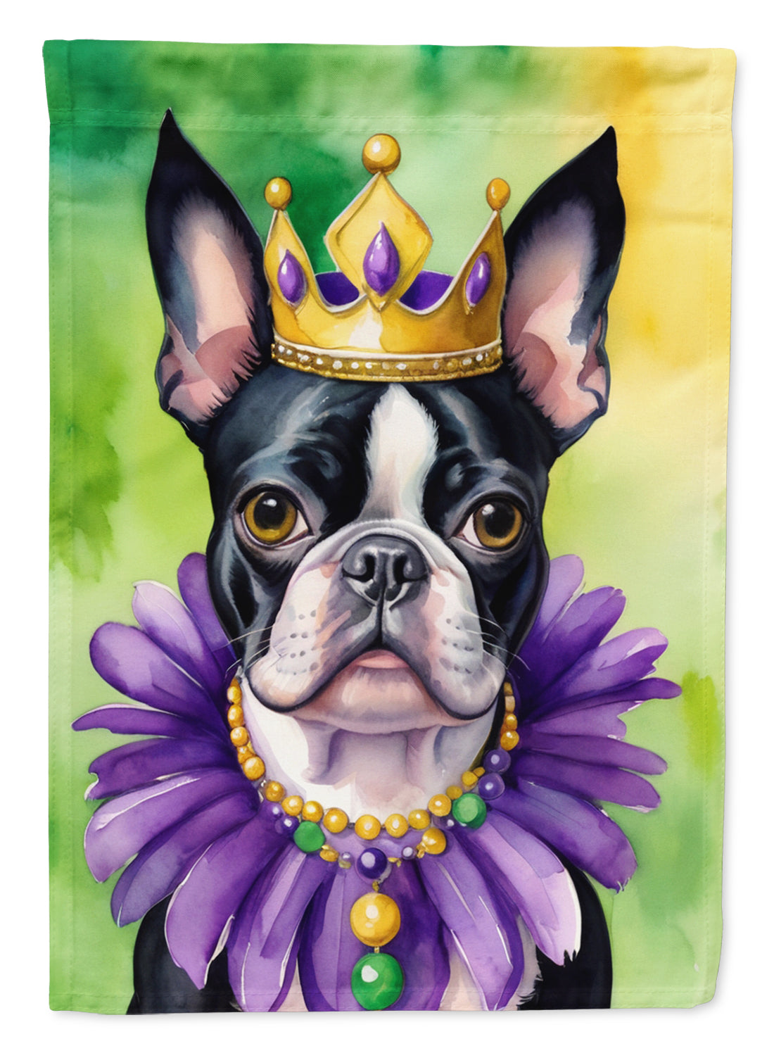 Buy this Boston Terrier King of Mardi Gras House Flag