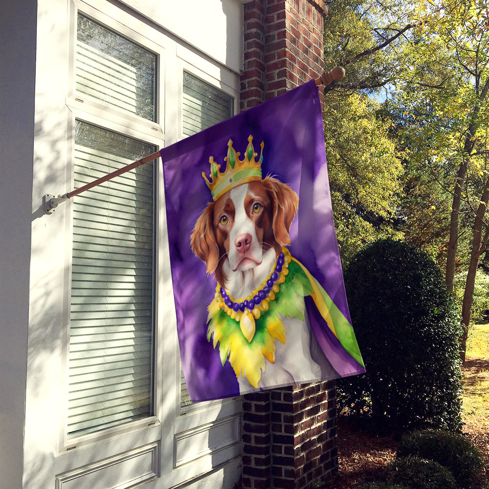 Brittany Spaniel King of Mardi Gras House Flag