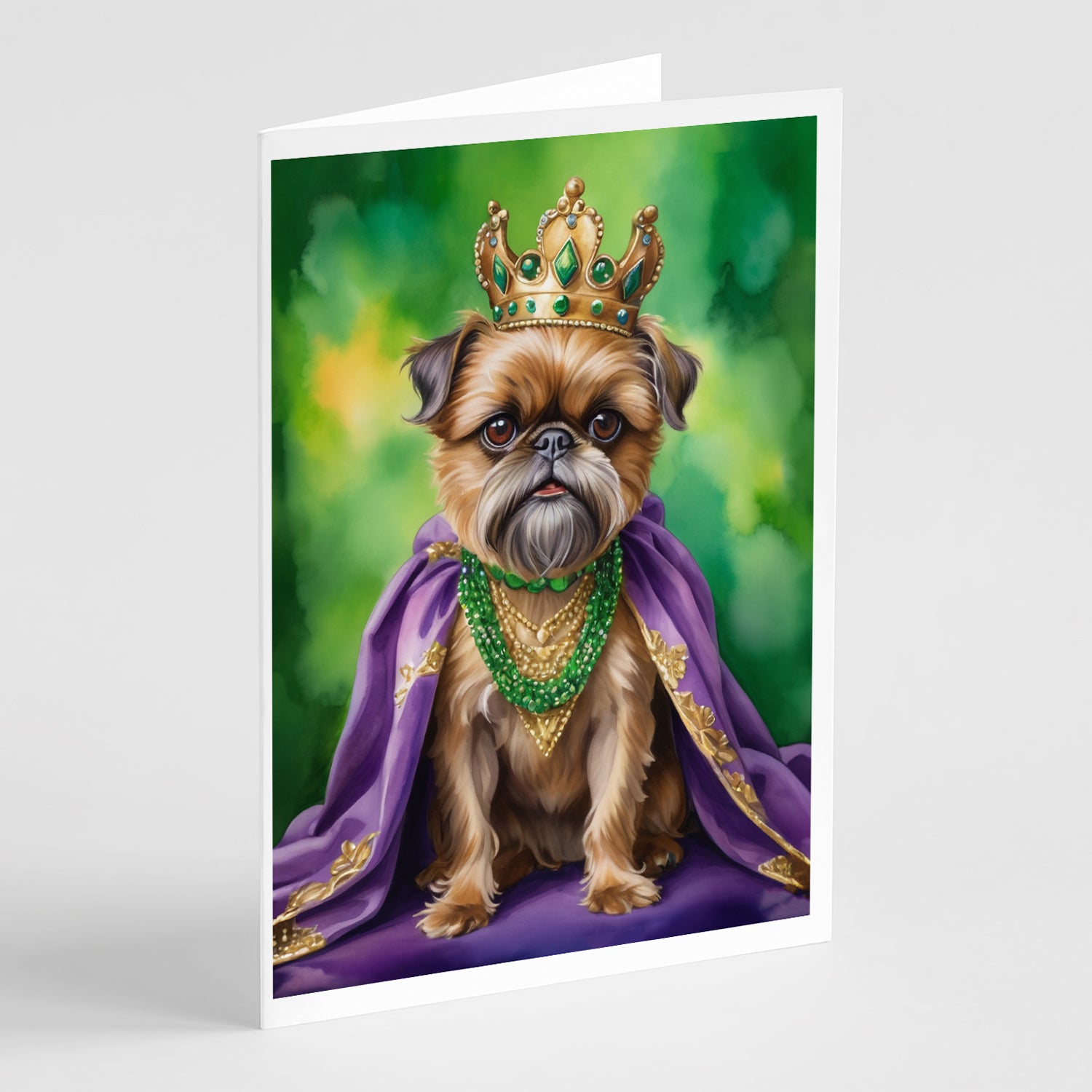 Buy this Brussels Griffon King of Mardi Gras Greeting Cards Pack of 8