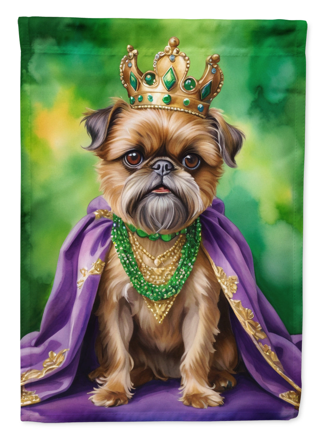 Buy this Brussels Griffon King of Mardi Gras Garden Flag