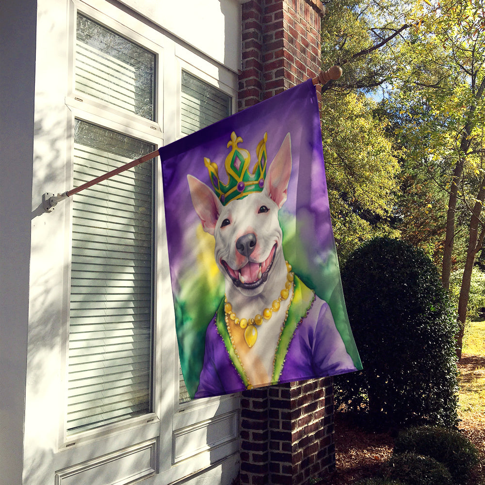 Bull Terrier King of Mardi Gras House Flag