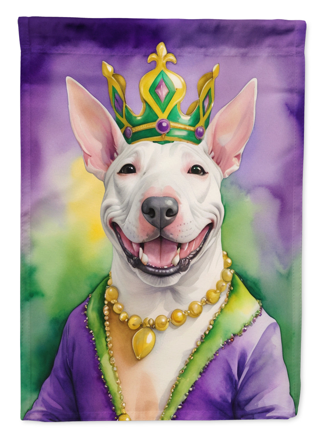 Buy this Bull Terrier King of Mardi Gras House Flag