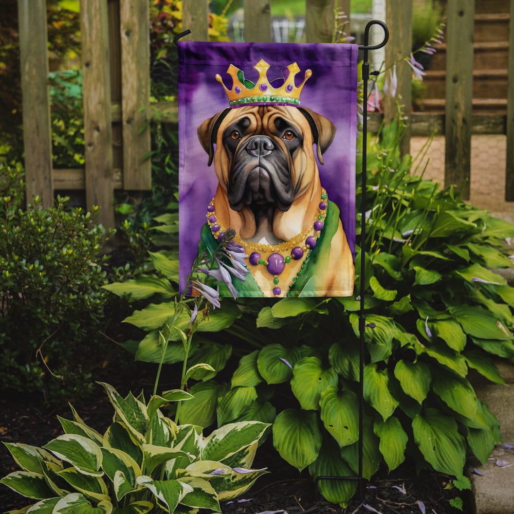 Bullmastiff King of Mardi Gras Garden Flag