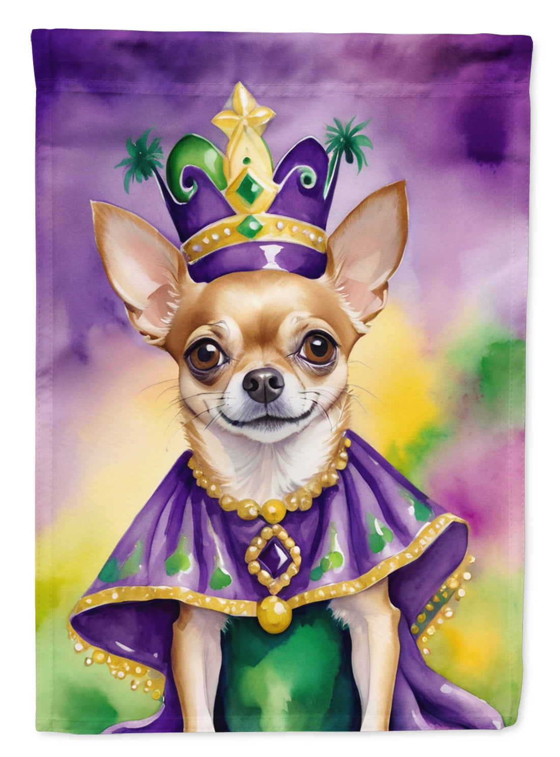 Buy this Chihuahua King of Mardi Gras House Flag