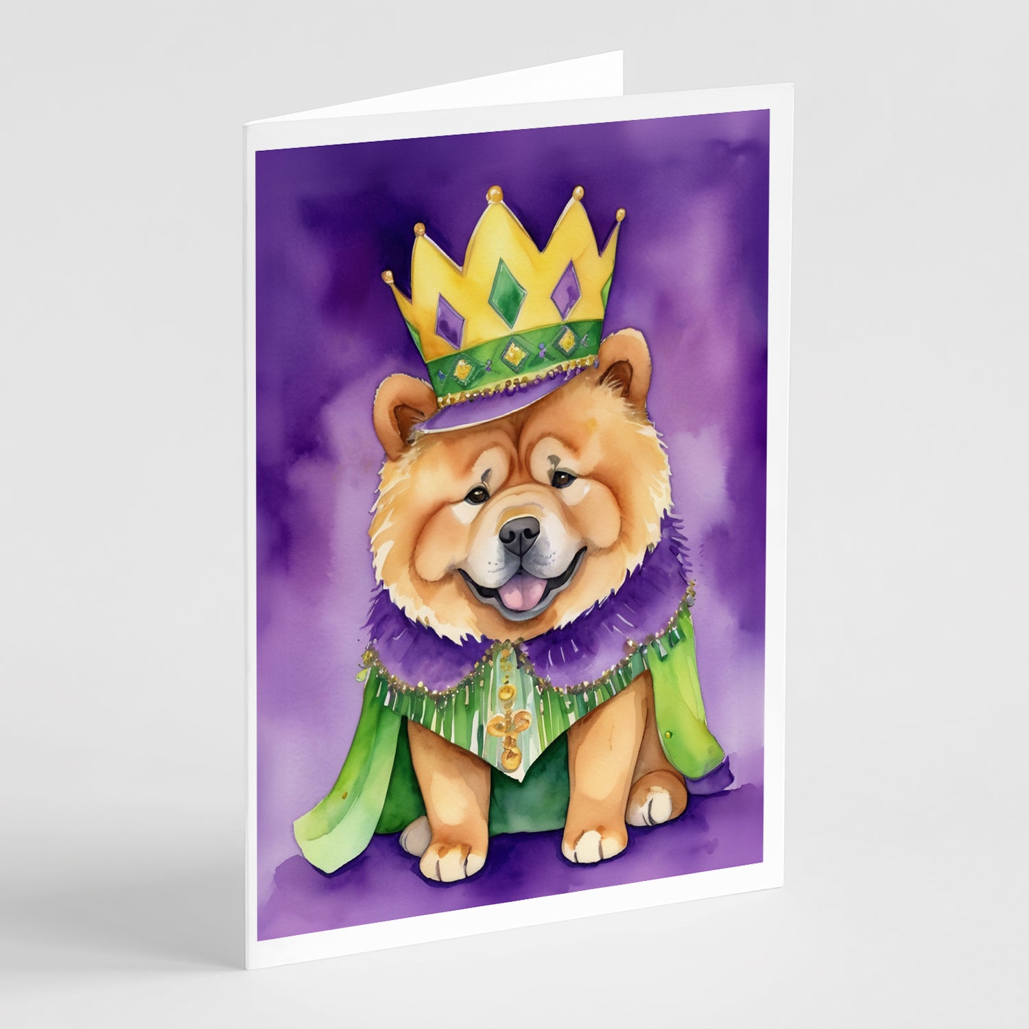 Buy this Chow Chow King of Mardi Gras Greeting Cards Pack of 8