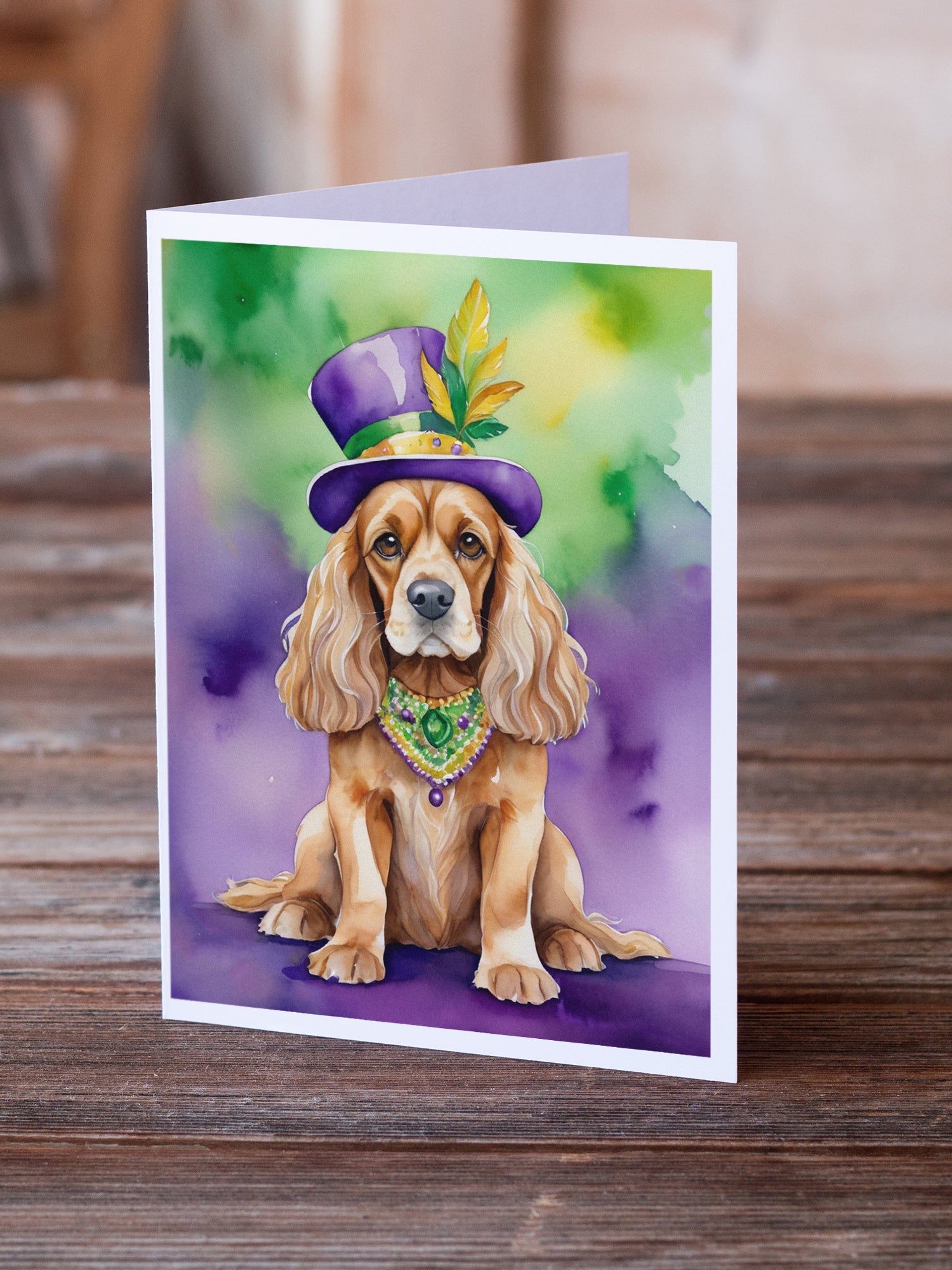 Buy this Cocker Spaniel King of Mardi Gras Greeting Cards Pack of 8