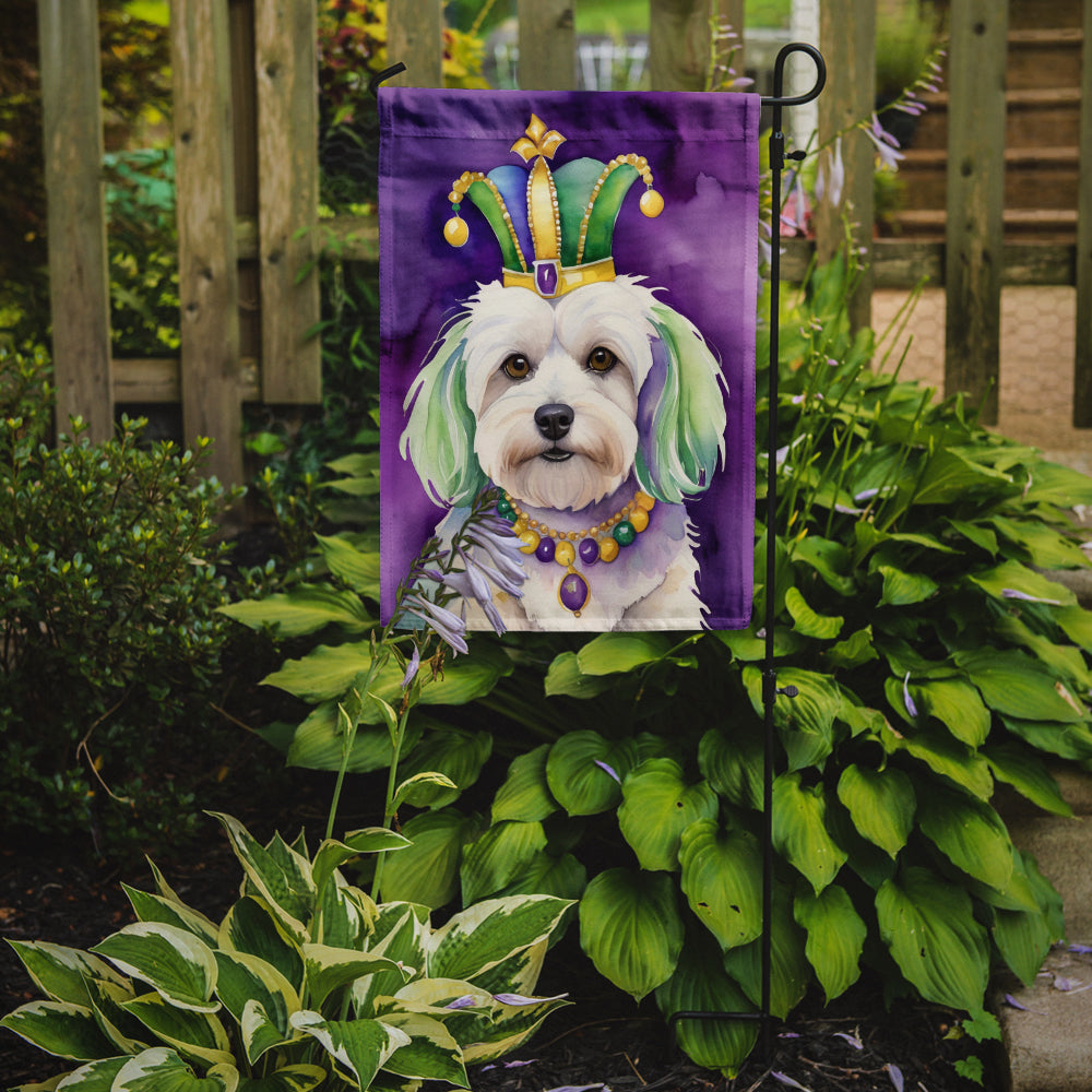 Coton de Tulear King of Mardi Gras Garden Flag