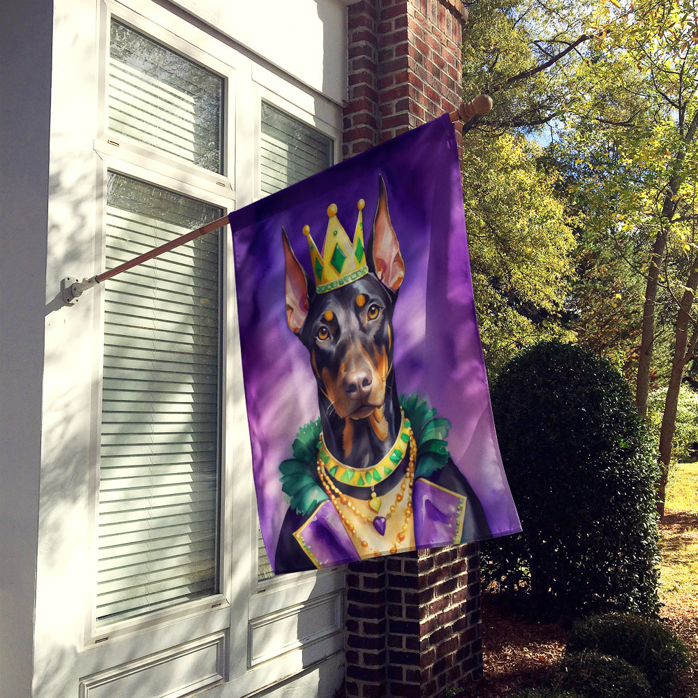 Doberman Pinscher King of Mardi Gras House Flag