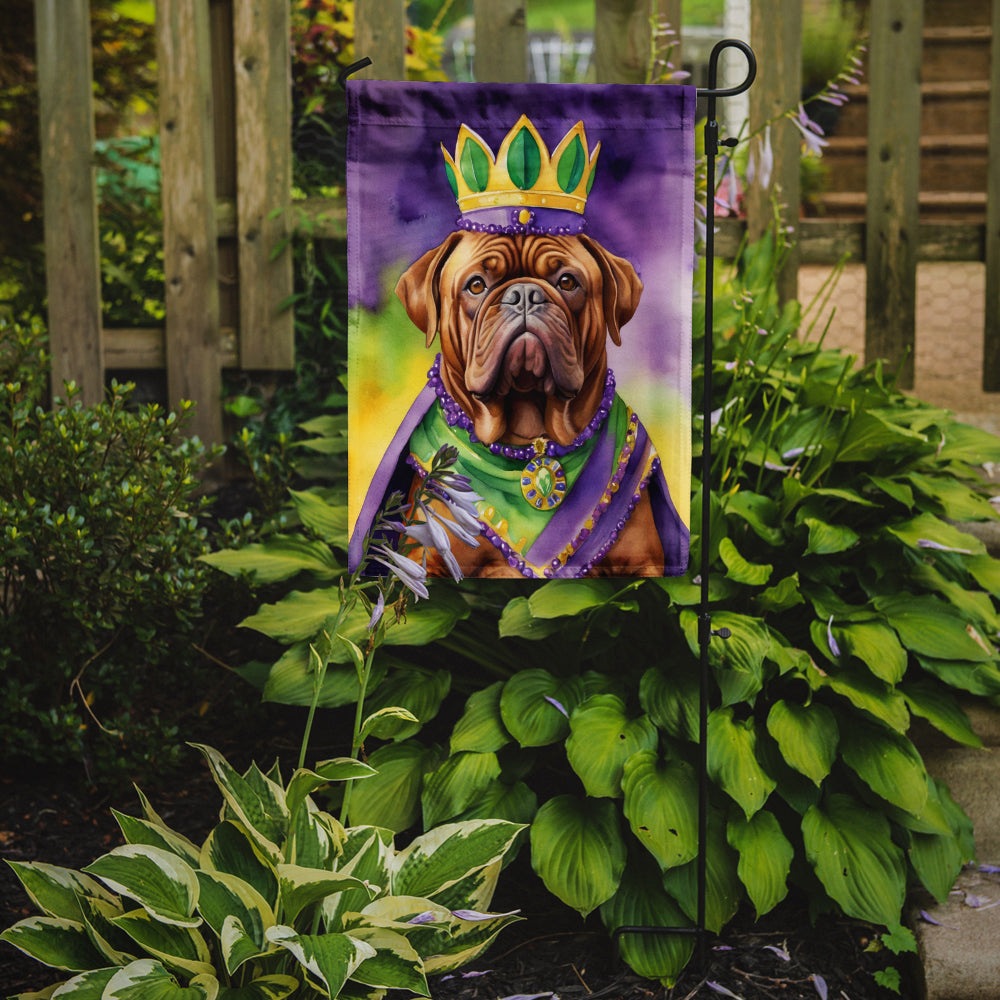 Dogue de Bordeaux King of Mardi Gras Garden Flag