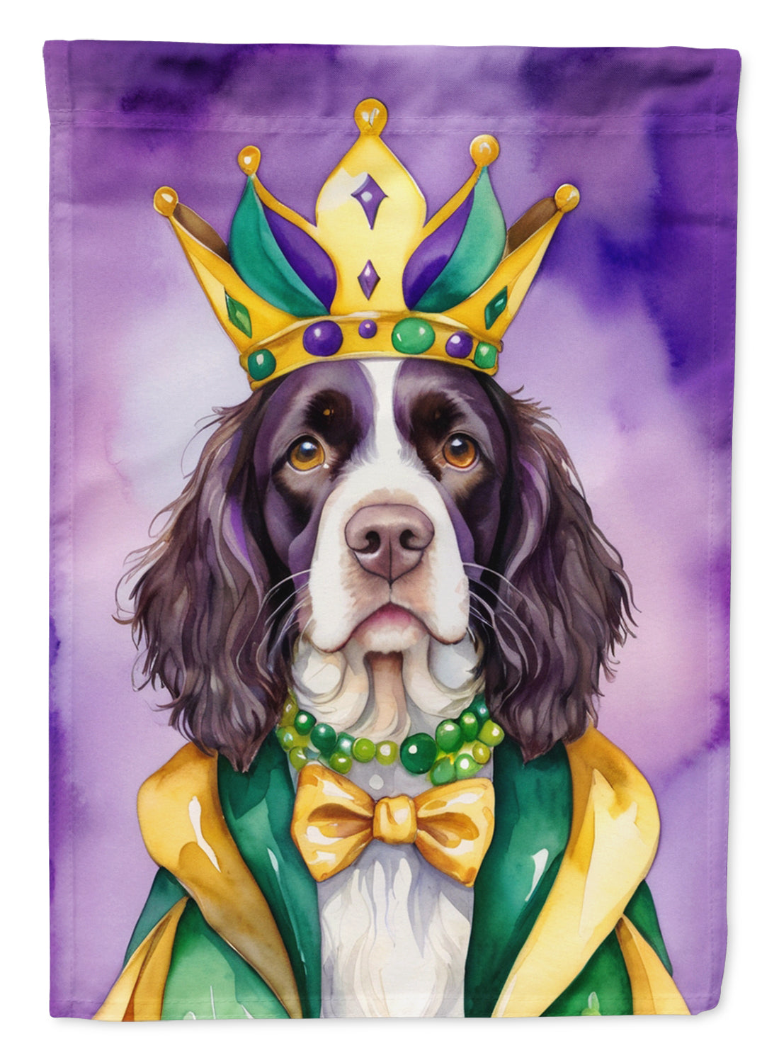 Buy this English Springer Spaniel King of Mardi Gras House Flag