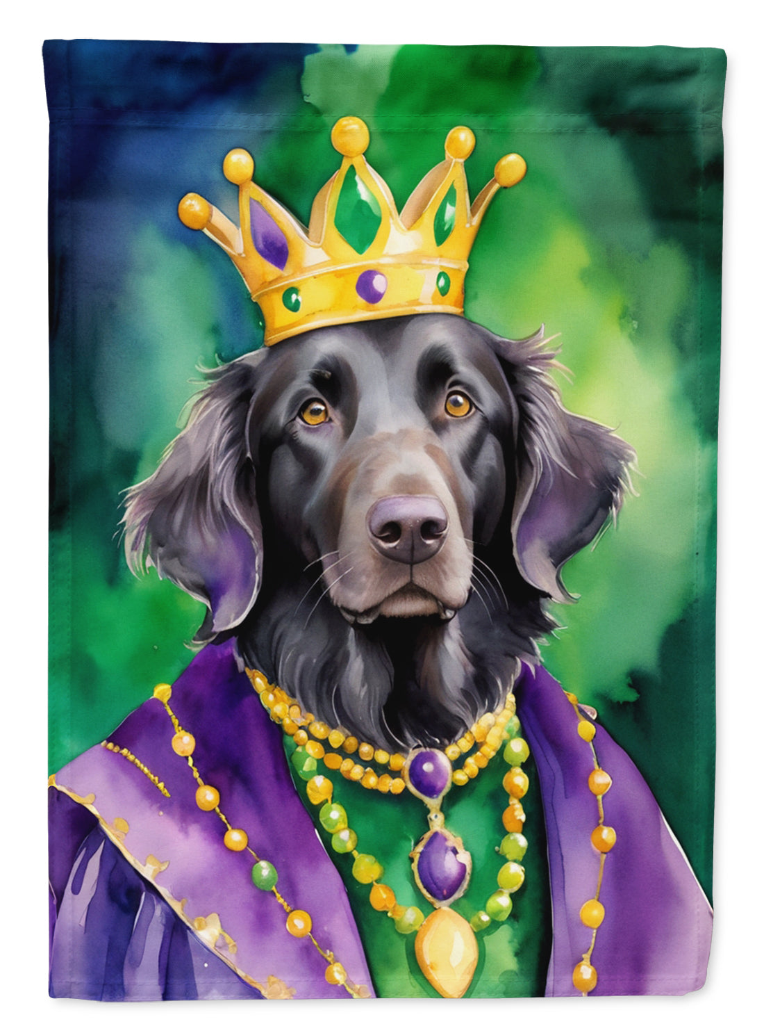 Buy this Flat-Coated Retriever King of Mardi Gras Garden Flag