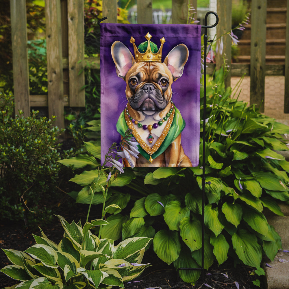 Buy this French Bulldog King of Mardi Gras Garden Flag