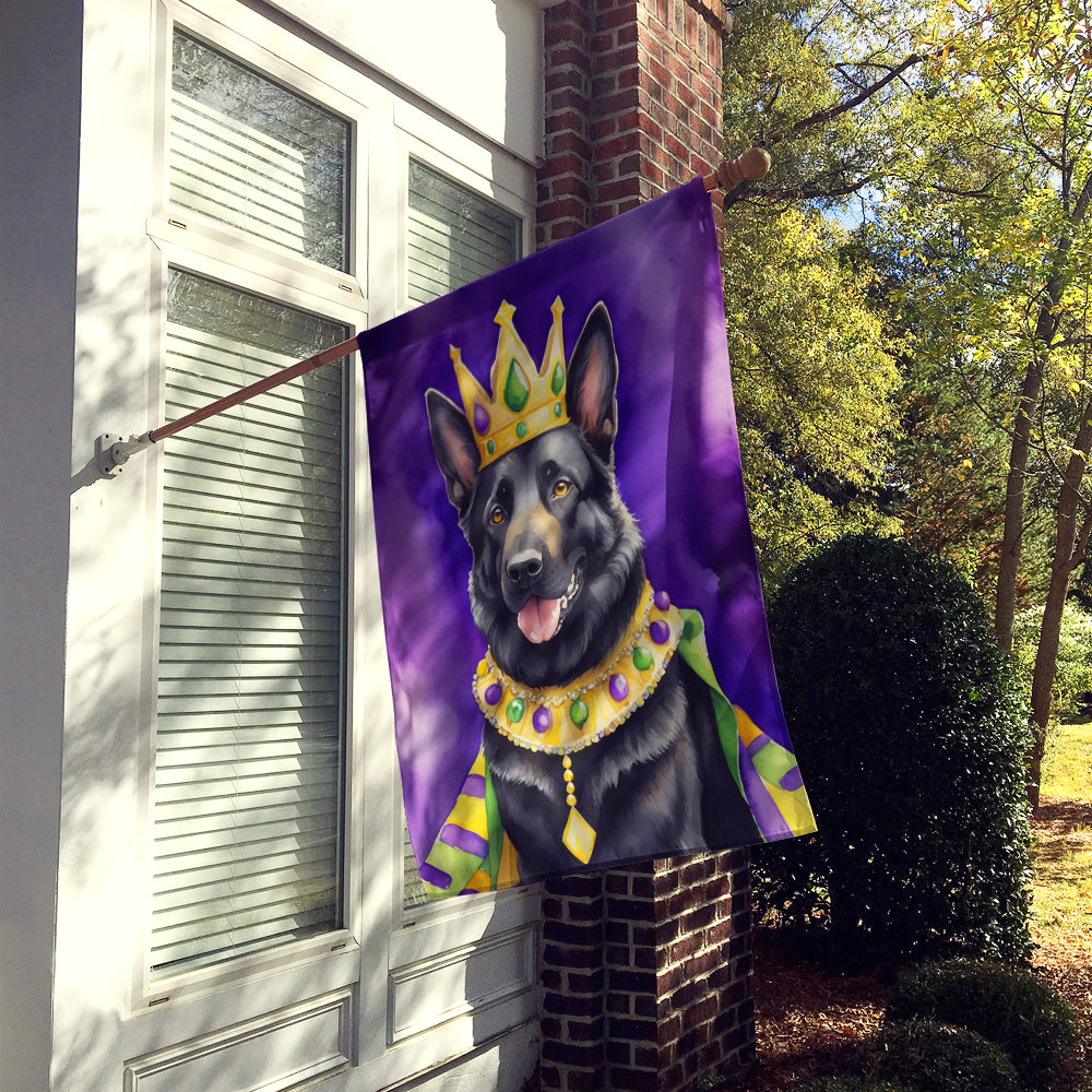 Buy this Black German Shepherd King of Mardi Gras House Flag